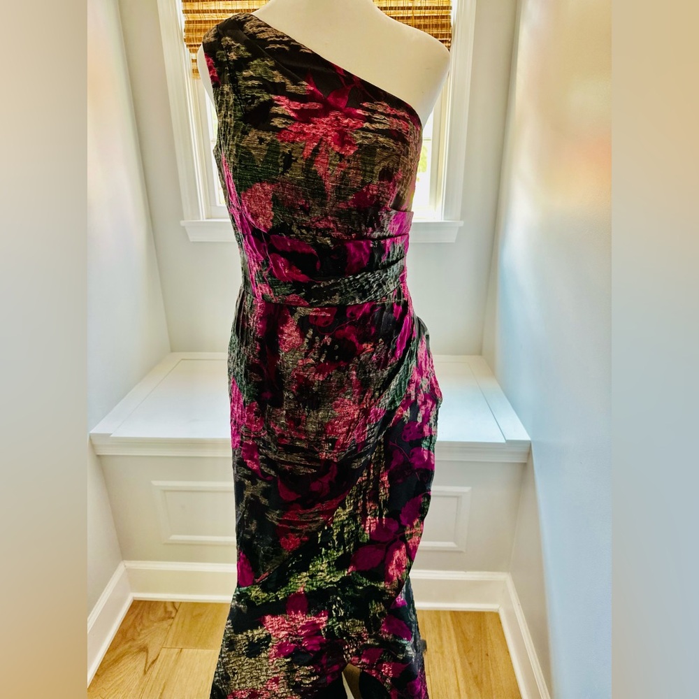 Rickie Freeman for Teri Jon Floral One-Shoulder Evening Dress - Picture 6 of 16
